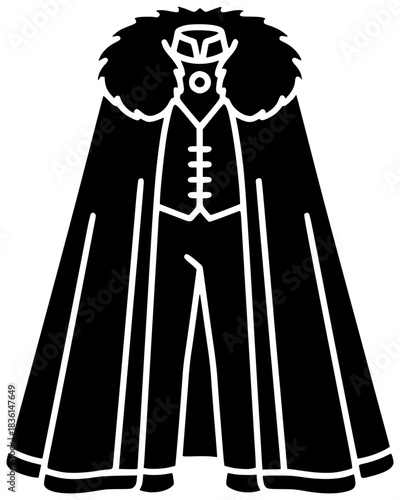 cape illustration royal silhouette red logo king icon silk outline realistic cloak costume luxury cloth crown 3d gold set shape adults vector graphic background