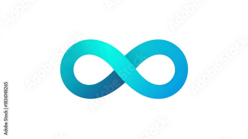 Infinity Symbol in Gradient Hues: A modern and visually striking infinity symbol, rendered in a captivating gradient of blues and aquas, represents endless possibilities, and boundless connections.