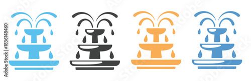 Water fountain icon set , vector illustration . Modern phone icons for business communication and technology. 