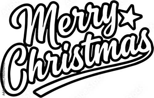 Fun Festive Outline Calligraphy for Christmas Decoration