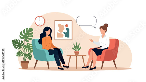 Professional discussion or counseling session between two women