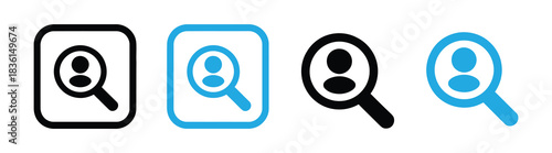 Hiring icon set. Search job vacancy icon. Human resources concept. Find talent with modern recruitment and HR search icons.