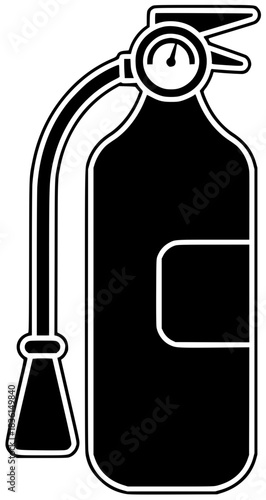 fire illustration portable silhouette safety logo equipment icon extinguisher outline flame emergency protection chemical security tool firefighter danger extinguish shape adults vector graphic backgr