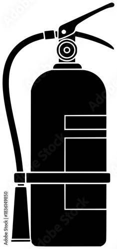 fire illustration portable silhouette safety logo equipment icon extinguisher outline flame emergency protection chemical security tool firefighter danger extinguish shape adults vector graphic backgr