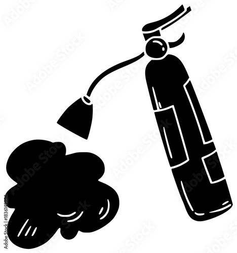 fire illustration portable silhouette safety logo equipment icon extinguisher outline flame emergency protection chemical security tool firefighter danger extinguish shape adults vector graphic backgr