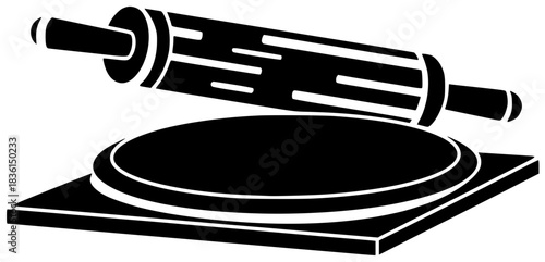 cooking illustration bakery silhouette kitchen logo wooden icon pin outline utensil food dough cook pastry tool bake preparation traditional shape and vector graphic background