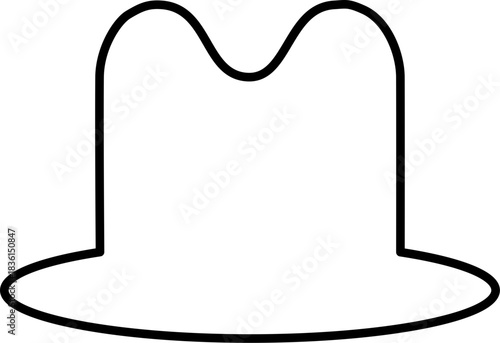 Classic Fedora Hat Line Icon — Stylish Men’s Accessory Graphic for Fashion, Vintage Themes & Branding