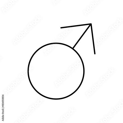 Male Gender Symbol Line Icon — Clean Scientific & Educational Graphic for Biology and Health Content