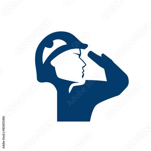 Silhouette of a soldier saluting symbolizing respect and honor