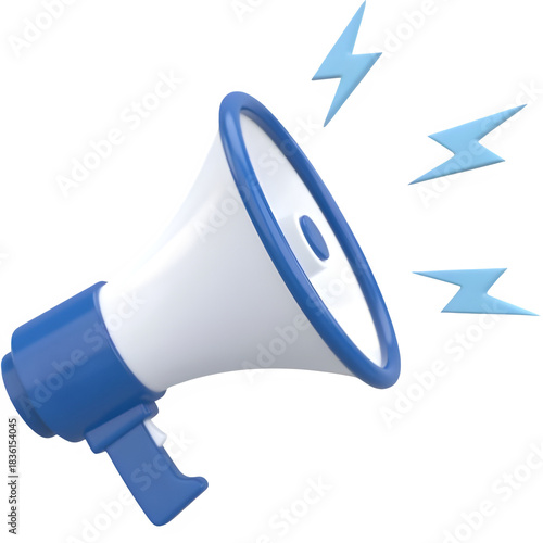 blue megaphone isolated