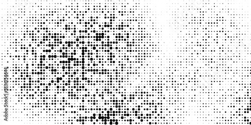 Halftone texture black and white, Chaotic pattern of black dots on a white background