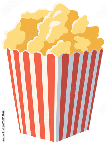 popcorn in a white box