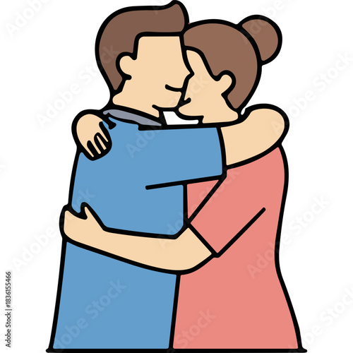 Loving Couple Embracing Tightly in a Tender Moment of Affection with Warmth and Connection