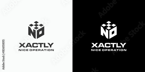 Vector logo design of initials N, O and X in geometric hexagon shape with modern, simple, clean and abstract style.