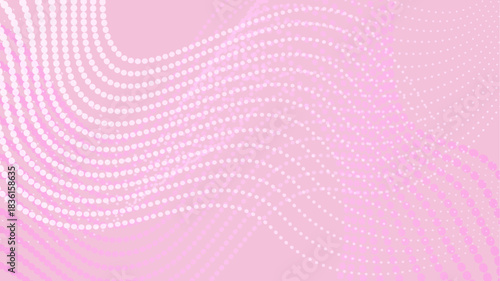 ドットの曲線とピンクの背景イラスト