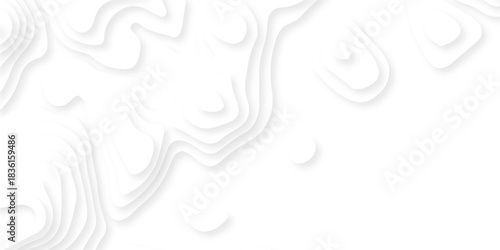 Pattern with lines the stylized height of the topographic map contour in lines and contours isolated on layers. White topography curve lines map isolated on white background