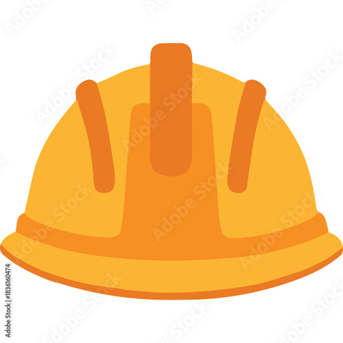 Orange Construction Hard Hat Safety Equipment Isolated on Black Background Industrial Protective Gear for Workers