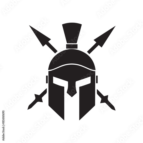 Strong Minimal Spartan Crest Illustrated with Clean Bold Linework