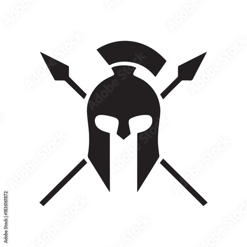 Modern Spartan Helmet Mark Conveying Strength And Discipline