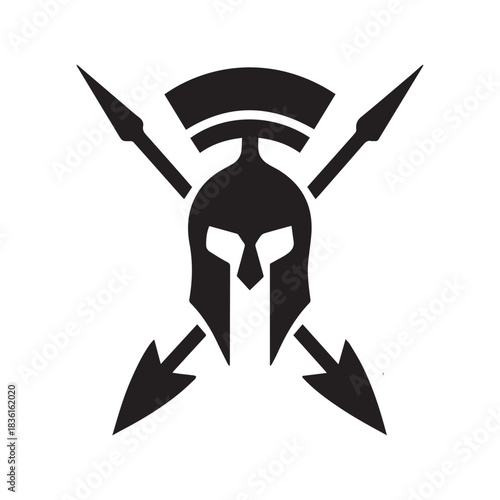 Elegant Spartan Helmet Composition Crafted With Heroic Symmetry