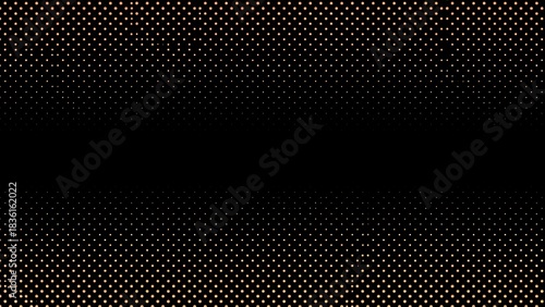 Abstract background with halftone dots pattern in peach color fading into black gradient design style