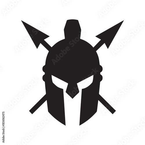 Bold Spartan Warrior Helmet Symbol Displaying Timeless Strength