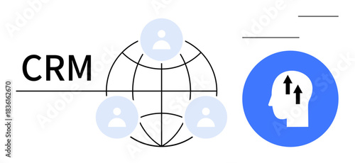 CRM concept. CRM system improves customer management, streamlines user connections, and supports business growth. CRM tools optimize sales, marketing, customer retention, and analytics insights