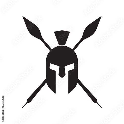 Minimal Warrior Outline Symbol Showing Courage Honor And Power