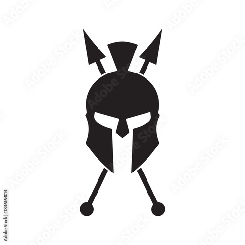 Upward Spear Spartan Helmet Icon Of Strength And Heritage