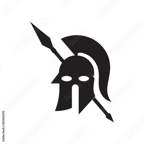 Thin Line Spear Warrior Icon Representing Power And Discipline