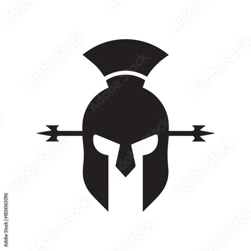 Refined Spartan Helmet Symbol Designed With Elegant Precision