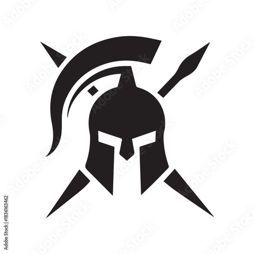 Bold Spartan Mask Symbol Designed With Strong Symmetrical Lines