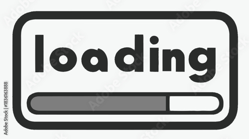 Loading Bar Progress Indicator Icon for Web Design, Digital Process, Data Transfer, Waiting, Buffering, User Interface