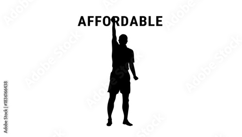 Affordable inscription, black isolated silhouette