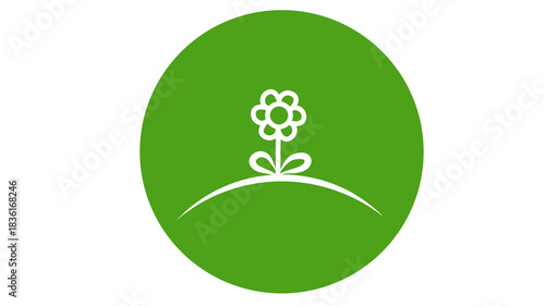 flowers on a green background icon