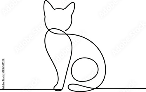 Black cat vector illustration and naked woman body fashion sketch outline design