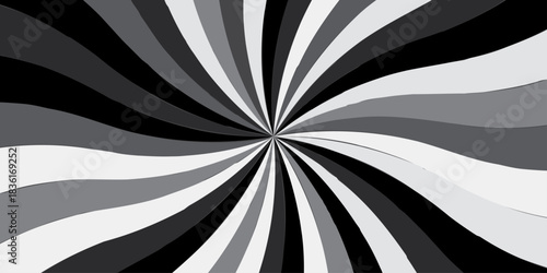 sunburst pattern white and black design. Vintage sunrays illustration swirl line. sun beam vector banner design pop art comic burst gradient concept pattern.	
