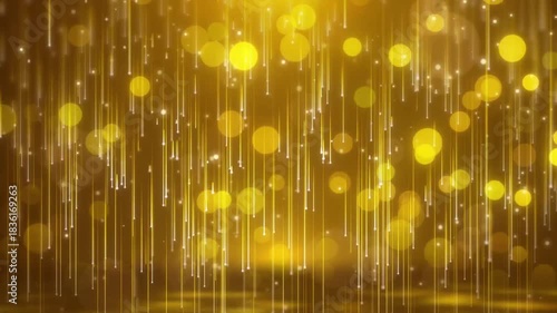 Gold Particle Falling Rain. Gold Luxury Awards Background 4k video