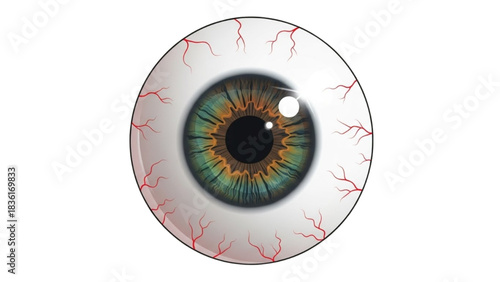 Detailed Eye Illustration with Blood Vessels