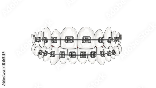 Dental braces and orthodontic treatment for teeth alignment and smile correction