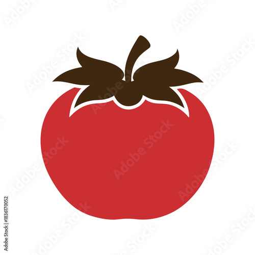  Red tomato icon isolated on white background