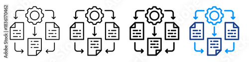 Workflow Engine Icon Different Style Outline Collection Set.