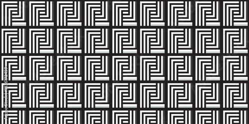 black and white fabric chevron metallic line geometric pattern square texture textile overlap design.	