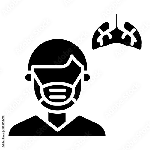 TB Prevention Mask Vector Icon