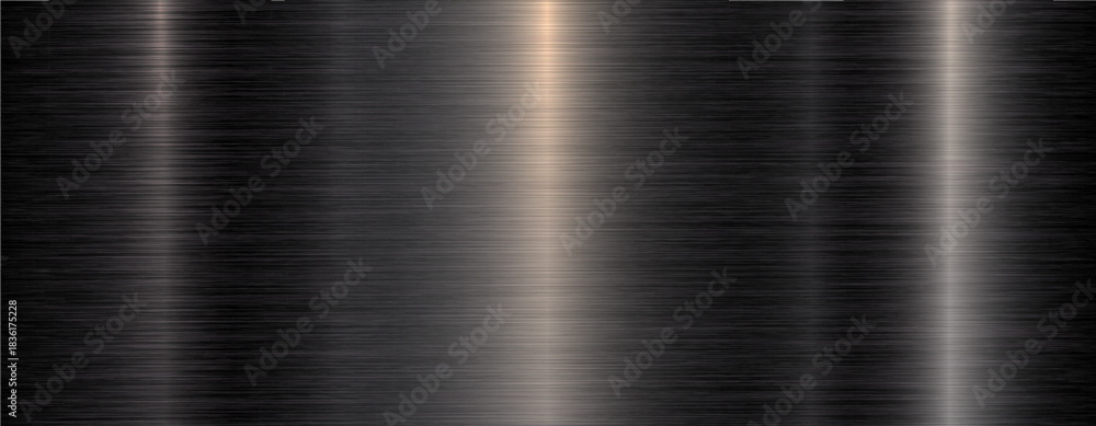 Obraz premium Brushed metal black texture background, shiny lustrous dark gray metallic pattern background.
