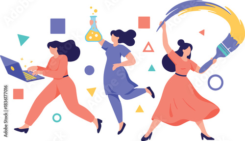 Reflecting women's creative force through science, technology, and art for a world without limits