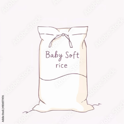 illustration of a rice bag with copy space
