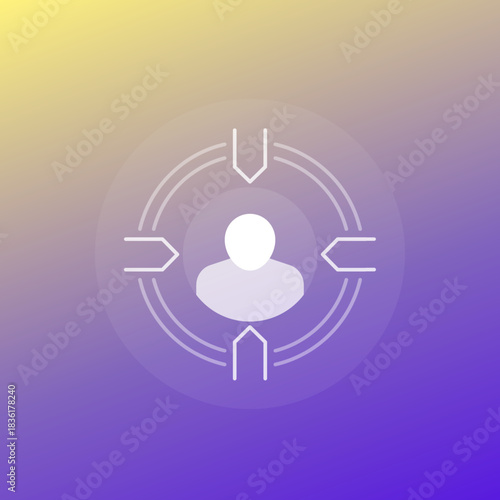 customer centric icon, transparent design