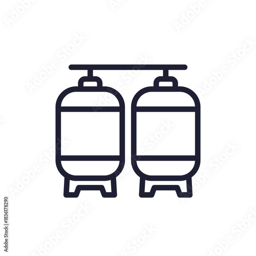 fermentation tanks icon, line vector pictogram