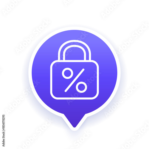 fixed interest rate icon, line design